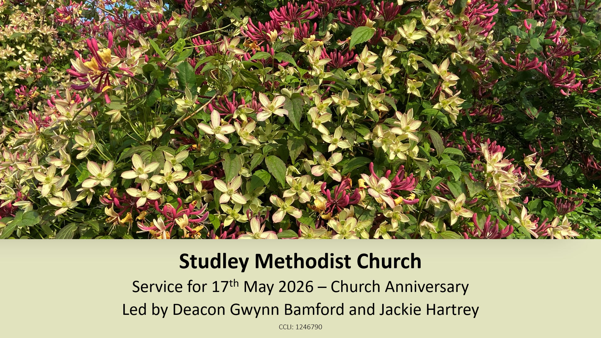 Service for 17th May 2026 - Church Anniversary